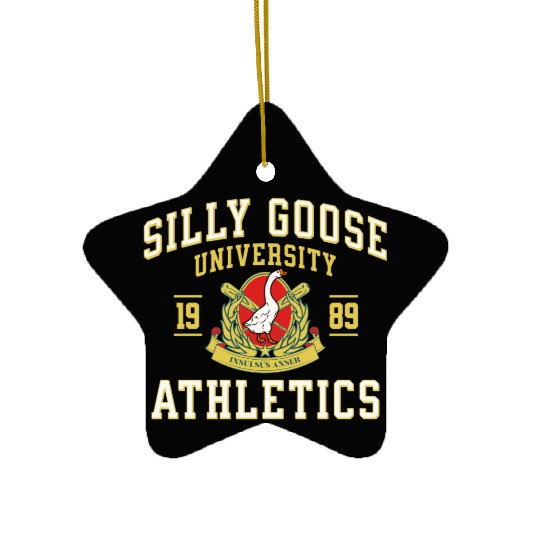 Silly Goose University Athletics Funny Goose Sport Ceramic Ornaments