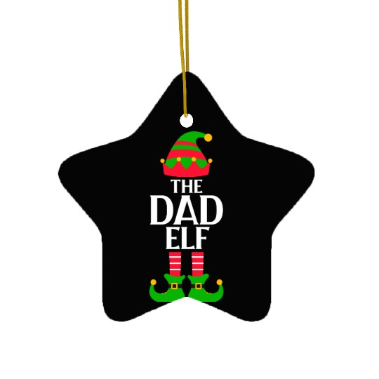 The Dad Elf Christmas Ceramic Ornaments