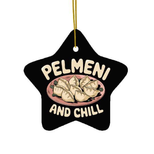 Pelmeni Dumpling Russian Comfort Food Ceramic Ornaments