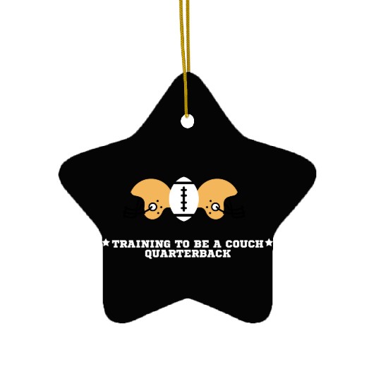 Training to Be a Couch Quarterback Ceramic Ornaments