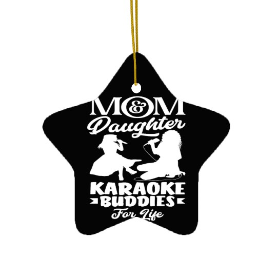 Mom And Daughter Karaoke Friends Forever Ceramic Ornaments