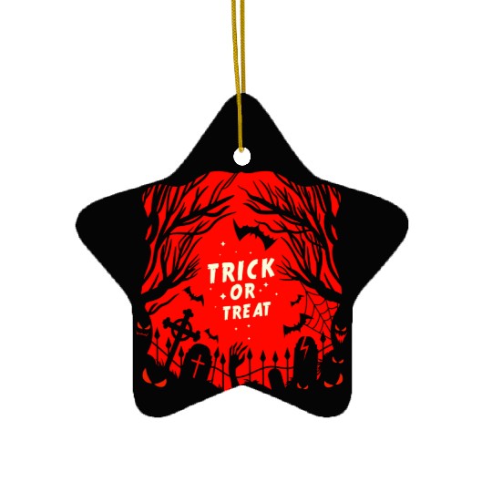 Trick or Treat Graveyard Ceramic Ornaments