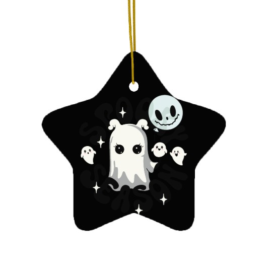 Halloween Ghosts Spooky Season Ceramic Ornaments