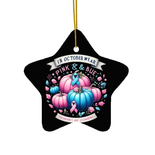 In October Wear Pink & Blue Pregnancy Infant Ceramic Ornaments