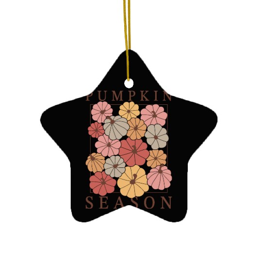 Boho Pumpkin Season: Fall Vibes & Autumn Charm Ceramic Ornaments