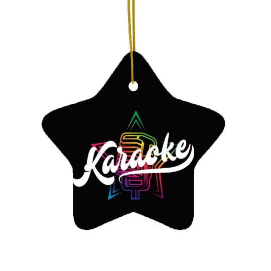 Colorful Karaoke Microphone Design Ceramic Ornaments