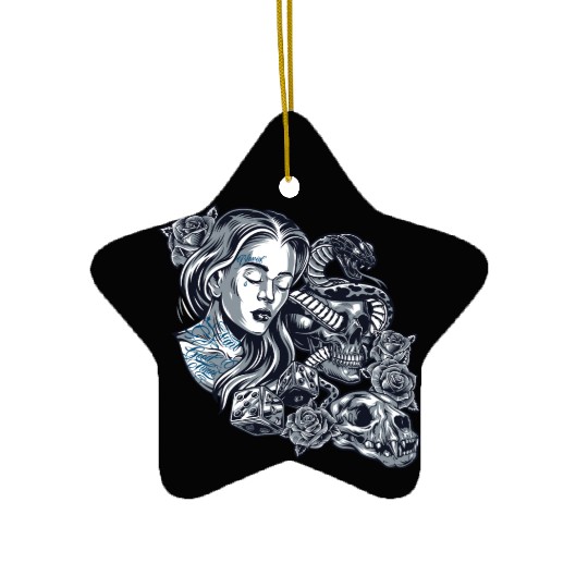 Blessed Chicano Vintage Street Art Graphic Ceramic Ornaments