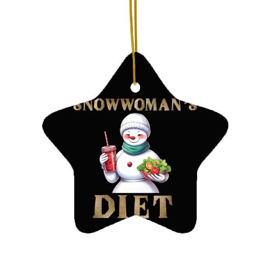 Snowwoman's Sweet and Salty Cravings Ceramic Ornaments