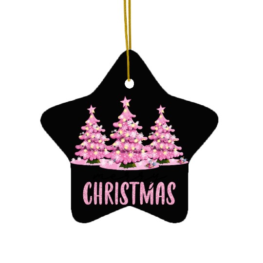 Merry Christmas Letter Xmas Tree Graphic Print Ceramic Ornaments