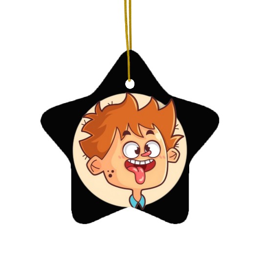 Funny Ceramic Ornaments Fun Loving Face Silly Stick-Out