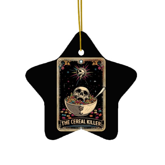 Cereal Killer Tarot Card Horror Movies True Crime Ceramic Ornaments