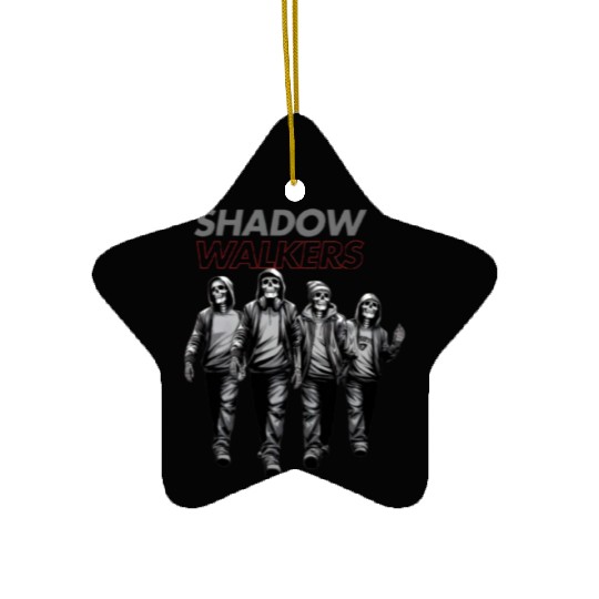 Street Shadows: Hip-Hop Skeleton Crew Ceramic Ornaments