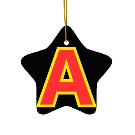 Yellow A On Red For Alvin Costume Halloween Fancy Ceramic Ornaments