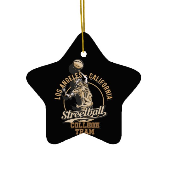 Los Angeles Streetball College Team log Ceramic Ornaments