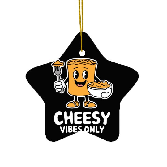 Cheesy Vibes Only Cartoon Delight Ceramic Ornaments