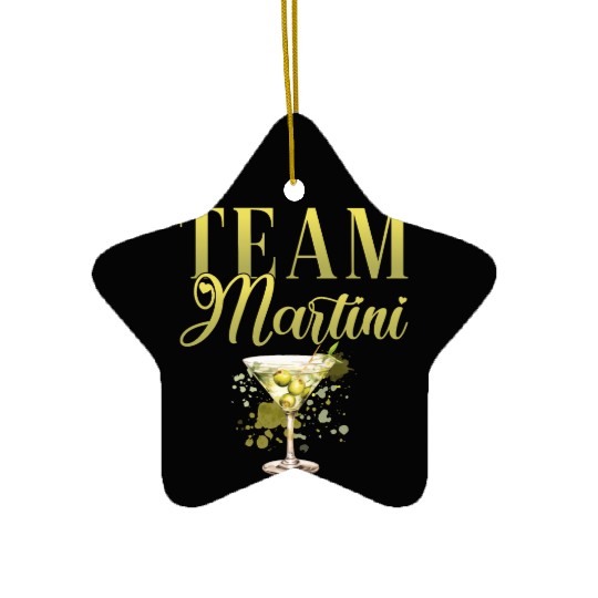Team Martini Cocktail Bartender Ceramic Ornaments