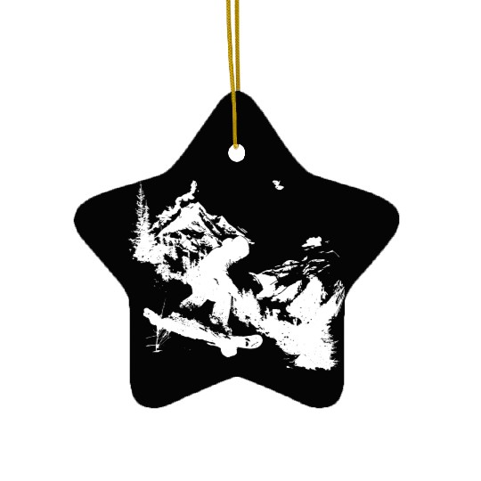 Snowboarding Graphic Ceramic Ornaments