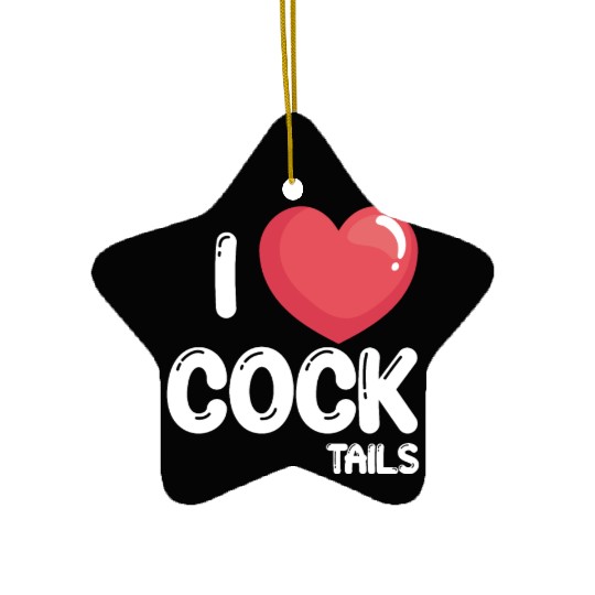 Funny I Love Cocktails 2 Ceramic Ornaments