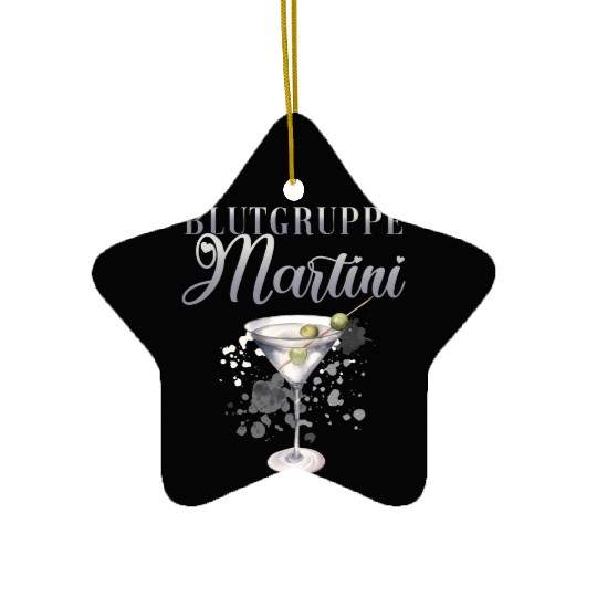 Blutgruppe Martini Cocktail Bartender Ceramic Ornaments