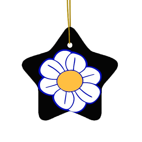 Beautiful White Daisies Flowers Spring Summer Fun Ceramic Ornaments