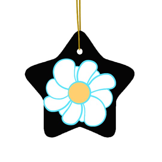Beautiful White Daisies Flowers Spring Summer Fun Ceramic Ornaments