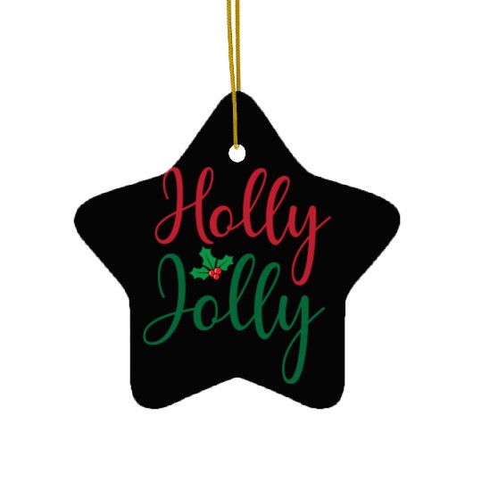 Christmas Holly Jolly Sticker Ceramic Ornaments