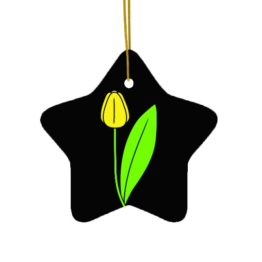 Yellow Tulip Beautiful Flower Pretty Spring Summer Ceramic Ornaments