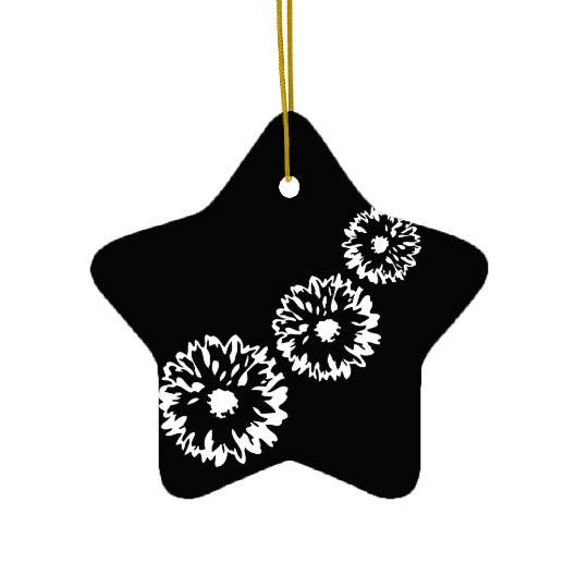 Many Pretty Daisy Flowers Decorative Nature Design Ceramic Ornaments