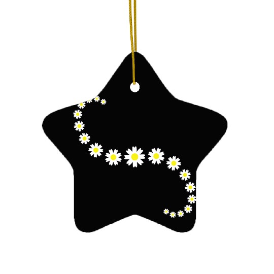 Many Pretty Daisy Flowers Decorative Nature Design Ceramic Ornaments