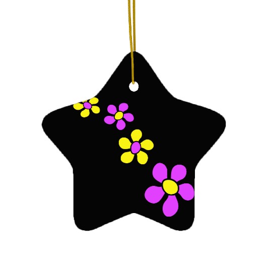 Many Pretty Daisy Flowers Decorative Nature Design Ceramic Ornaments