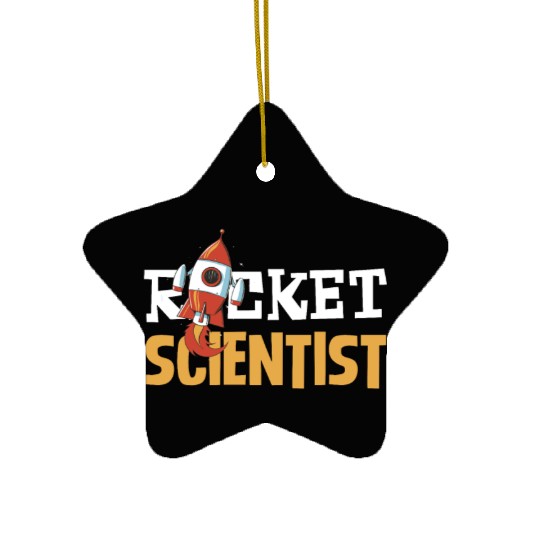 Rocket Scientist Cute Cartoon Rocket Fun Ceramic Ornaments