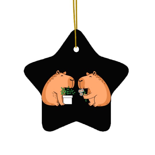 Cute Gardening Garden Capybara Flower Ceramic Ornaments