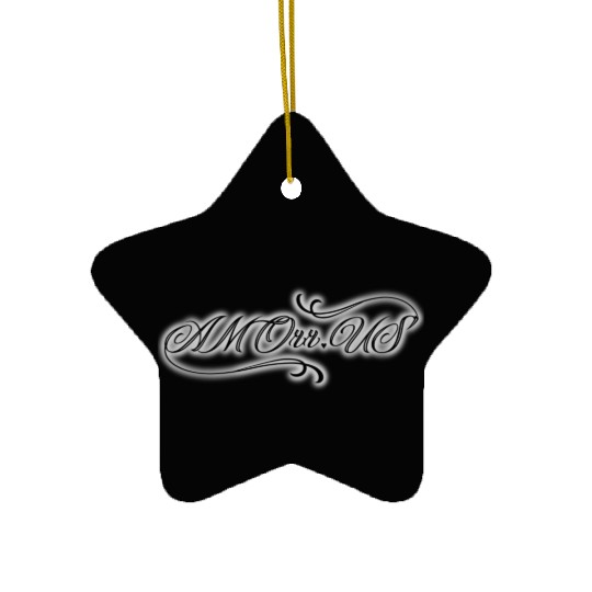 amorr.us fancy lettering Ceramic Ornaments