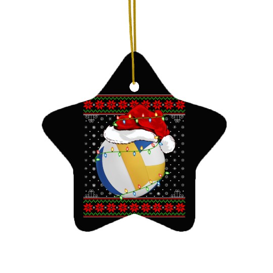 Volleyball Player Christmas Ceramic Ornaments