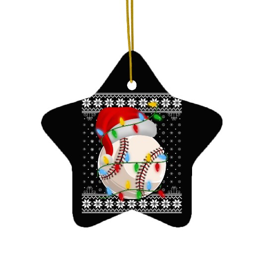 Baseball Christmas Ceramic Ornaments
