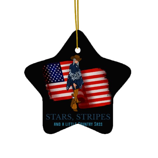 Stars, Stripes, and a Little Country Sass Ceramic Ornaments
