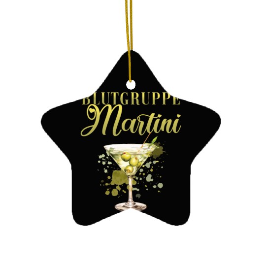 Blutgruppe Martini Cocktail Bartender Ceramic Ornaments