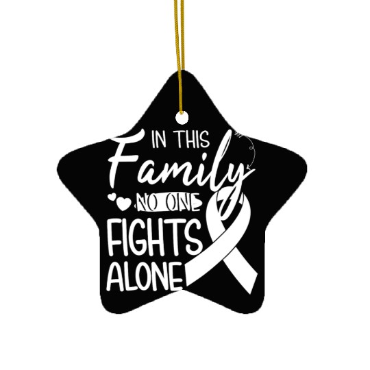 No one fights alone Lung Cancer Awareness Month Ceramic Ornaments