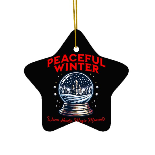 Peaceful Winter - Snow Globe Serenity Ceramic Ornaments