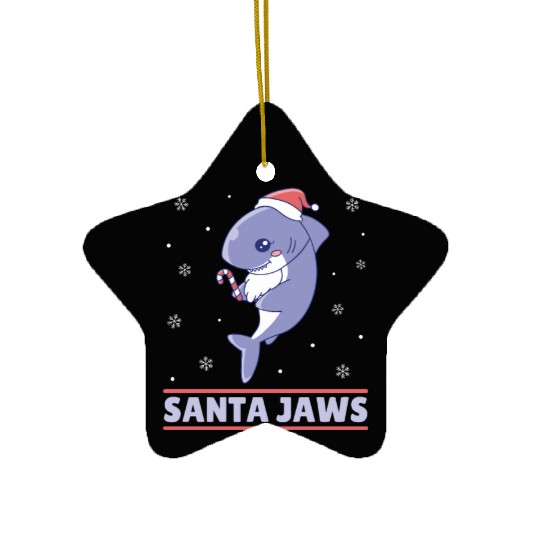 Santa Jaws Ceramic Ornaments
