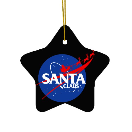 Santa claus funny parody nasa Ceramic Ornaments
