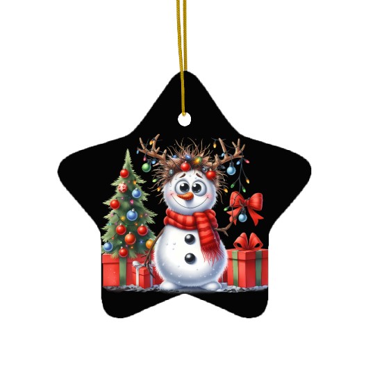 Christmas Merry Christmas For Gift Snowman Ceramic Ornaments