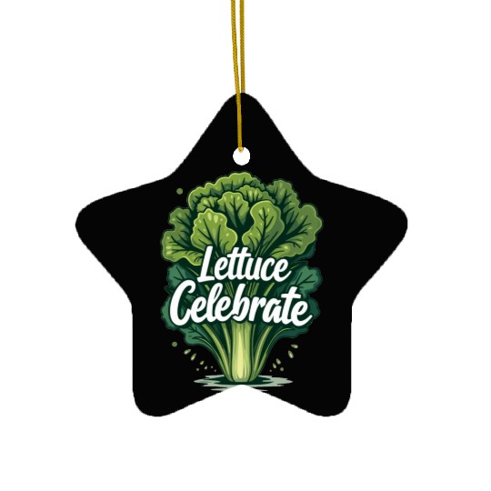 Funny Food Art: Lettuce Romaine Salad for Salad Ceramic Ornaments