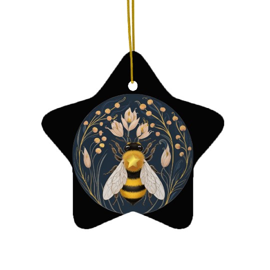 Golden Harvest Honey Bee Ceramic Ornaments