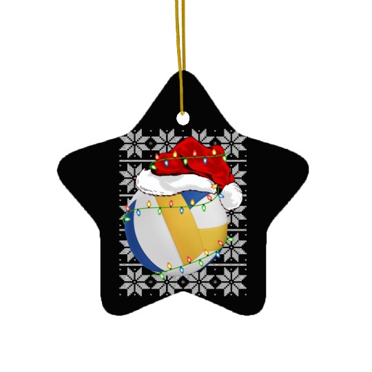 Volleyball Santa Ceramic Ornaments