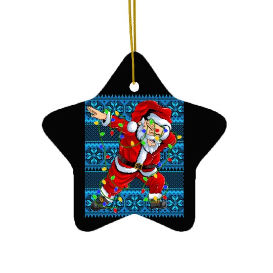 Dabbing Santa Christmas Tree Lights Ceramic Ornaments
