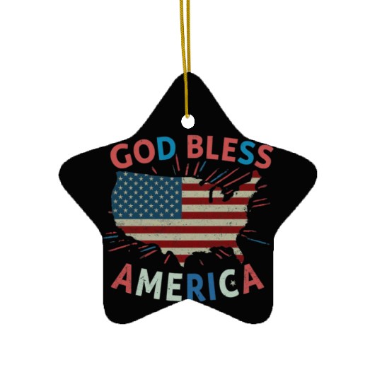God Bless America Ceramic Ornaments Design