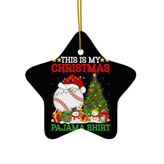 Baseball Christmas Tree Lights Ceramic Ornaments