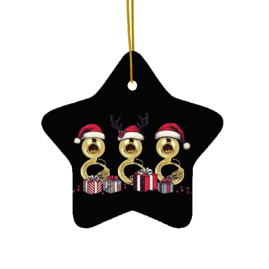 Sousaphone Christmas Orchestra Brass Band Ceramic Ornaments