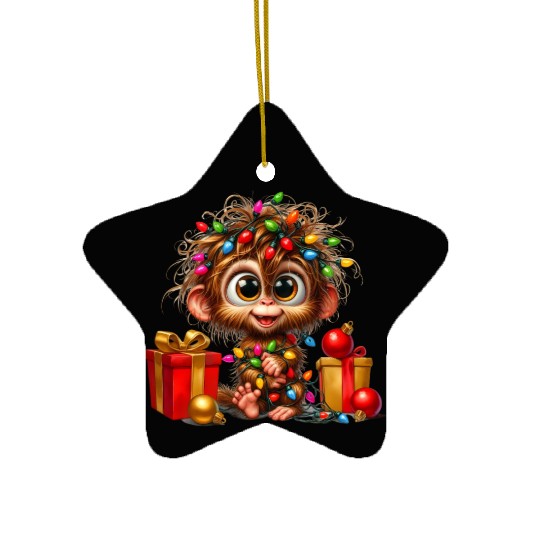 Christmas Merry Christmas For Gift Monkey Ceramic Ornaments